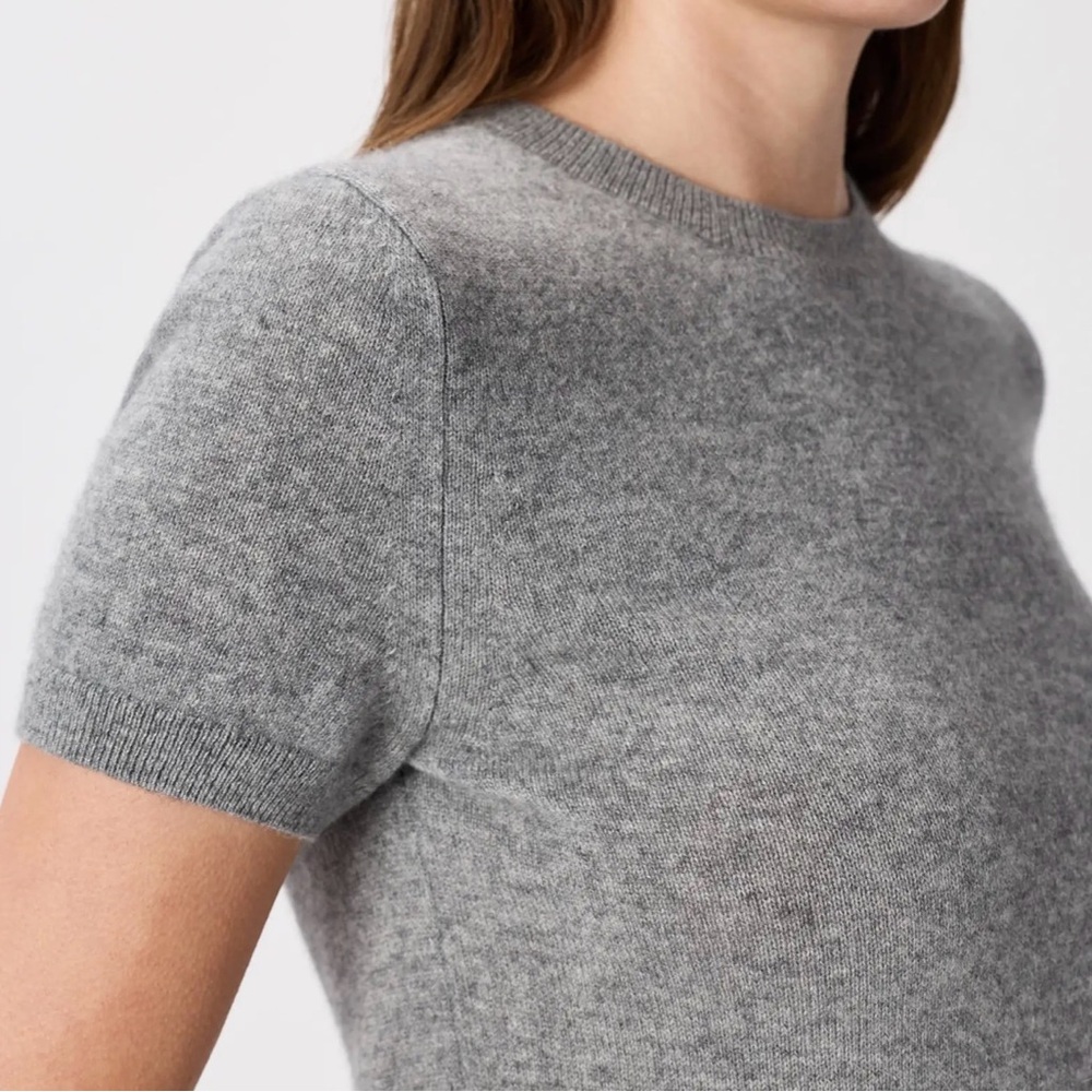 Quince Grey Cashmere T Shirt - Picture 5 of 7